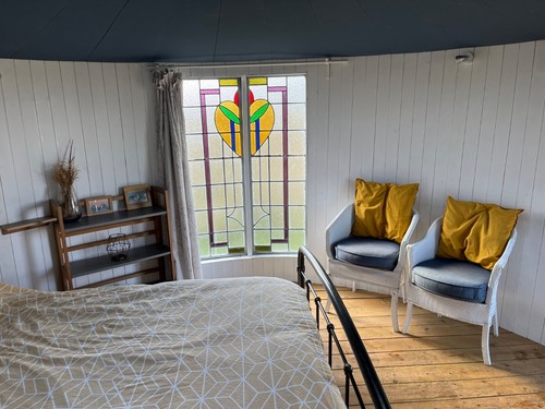 Cedar yurt glamping pod built